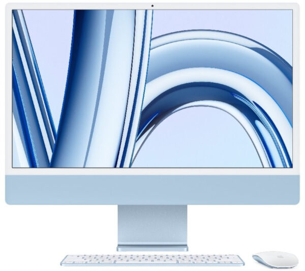 Reducere  ✅ All-In-One PC Apple iMac 24 inch 4.5K Retina, Procesor Apple M3, 8GB RAM, 256GB SSD, 10 core GPU, macOS Sonoma, INT keyboard, Blue Reducere