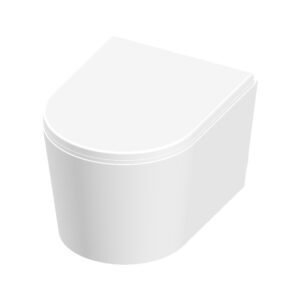 Reducere  Vas WC suspendat Celesta Vista  50 x 35 cm  ceramica  capac duroplast  inchidere lenta  alb mat Reducere