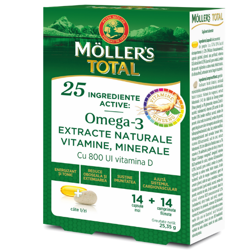 Reducere  MOLLERS TOTAL 14 CAPSULE + 14TABS Reducere