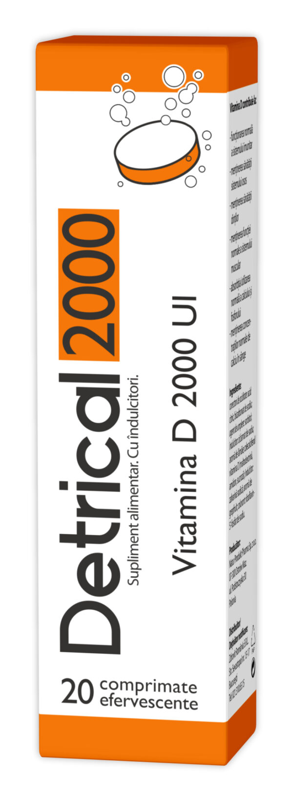 Reducere  ZDROVIT DETRICAL D3 2000UI X 20 COMPRIMATE EFERVESCENTE Reducere