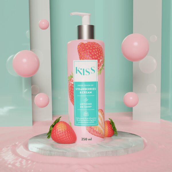 Reducere  KISS LOTIUNE DE CORP STRAWBERRY CREAM 250ML Reducere