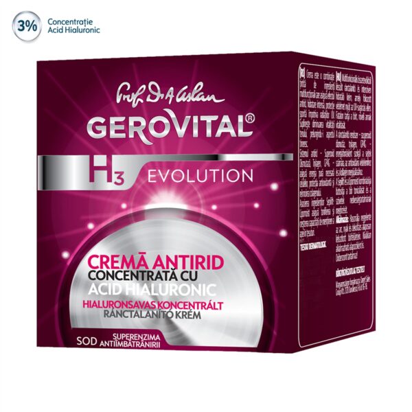 Reducere  GEROVITAL H3 EVOLUTION CREMA ANTIRID CONCENTRATA CU ACID HIALURONIC 50ML Reducere