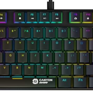 Reducere  ✅ Tastatura Gaming Canyon GK-50 TKL Cometstrike RGB MX Red Linear Switch Mecanica Reducere