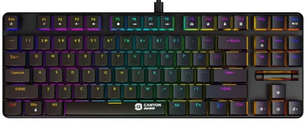 Reducere  ✅ Tastatura Gaming Canyon GK-50 TKL Cometstrike RGB MX Red Linear Switch Mecanica Reducere