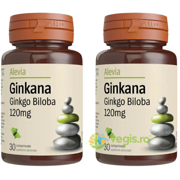 Reducere  Pachet Ginkana Ginkgo Biloba 120mg 30cpr+30cpr