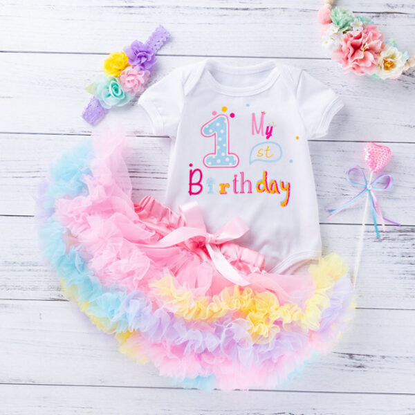 Reducere  Body cu fustita multicolora – My first birthday