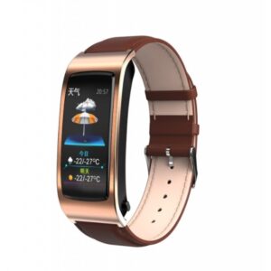 Reducere  Bratara Smart Eleganta Techstar® AK12 Gold, Piele, Waterproof, Unisex, Monitorizare Somn, Cardiaca, IP65 Reducere