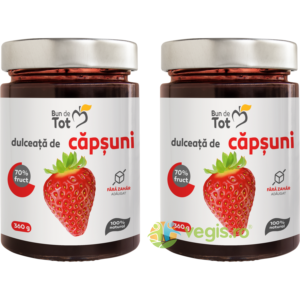 Reducere  Dulceata de Capsuni fara Zahar 360g + 360g