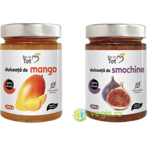 Reducere  Pachet Dulceata de Mango fara Zahar 360g + Dulceata de Smochine fara Zahar 360g