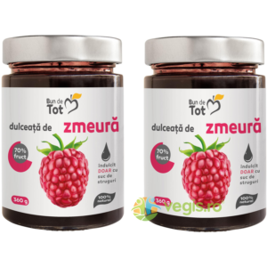 Reducere  Dulceata de Zmeura fara Zahar 360g+360g