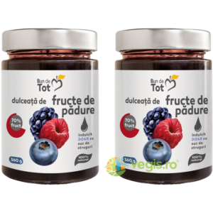 Reducere  Pachet Dulceata din Fructe de Padure fara Zahar 360g+360g