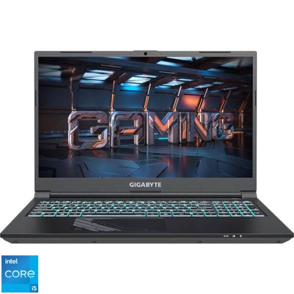 Reducere  ✅ Laptop GIGABYTE Gaming 15.6” G5 KF, FHD 144Hz, Procesor Intel® Core™ i5-12500H (18M Cache, up to 4.50 GHz), 16GB DDR4, 512GB SSD, GeForce RTX 4060 8GB, Free DOS, Black Reducere