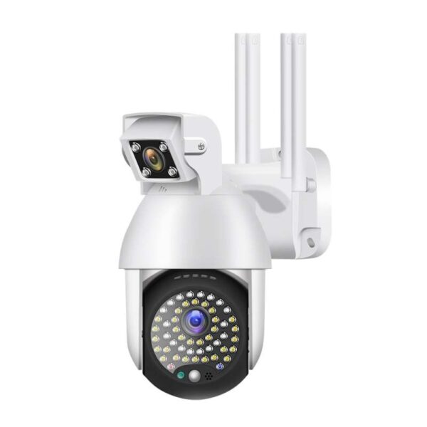 Reducere  Camera Supraveghere IP PTZ Techstar® P18D, Camera Duala, Wireless, 320°, 1080p, IR+LED, Exterior, ONVIF, NVR, Senzor Miscare, Alarma Reducere