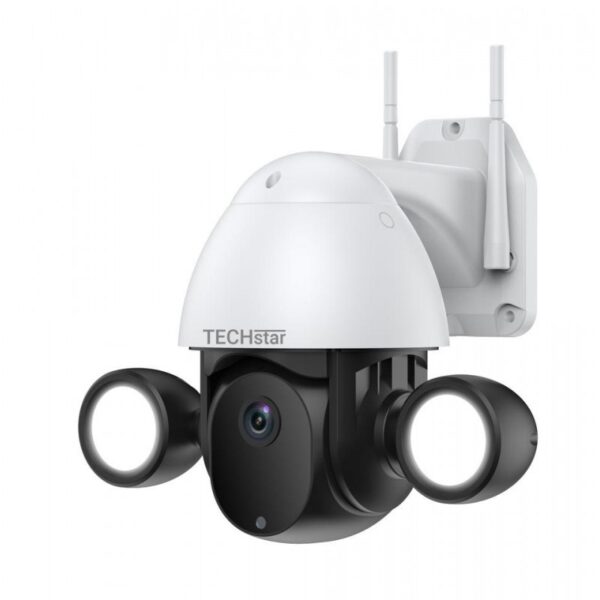 Reducere  Camera Supraveghere PTZ Techstar® F01B, 2MP, FullHD, Lumina IR si Proiector LED, Control Vertical + Orizontal, Audio Bidirectional, Detectarea Miscarii, ONVIF, P2P, Cloud, Slot MicroSD, Tuya Smart Reducere