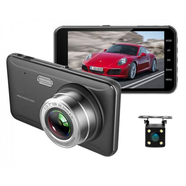 Reducere  Camera Video Auto DVR Dubla FullHD Techstar® A17 Unghi 170° Display 4″, Senzori Miscare si Night Vision Reducere