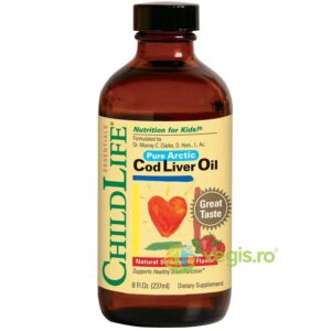 Reducere  Cod Liver Oil Pentru Copii (Ulei din ficat de cod) 237ml Secom,