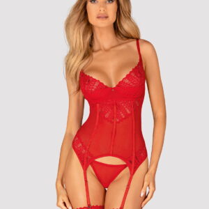 Reducere  ✅ Corset Ingridia Rosu – SevenSins.ro