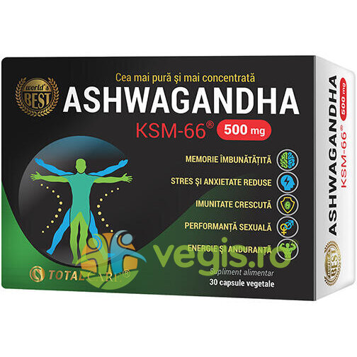 Reducere  Ashwagandha 500mg KSM 66 Premium 30cps