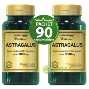 Reducere  Pachet Astragalus Extract 450mg Echivalent 9000mg 60cps+30cps