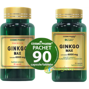 Reducere  Pachet Ginkgo Max Extract 120mg Echivalent 6000mg 60cpr + 30cpr