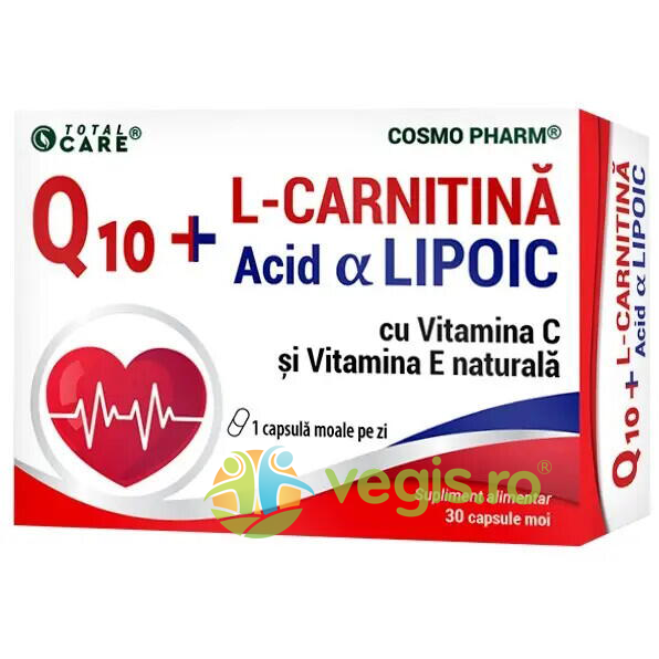 Reducere  Q10 cu L-Carnitina si Acid Alfa Lipoic 30cps