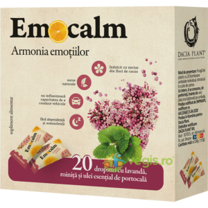 Reducere  Emocalm – Dropsuri cu Lavanda si Roinita 20buc