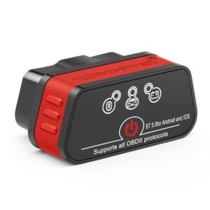 Reducere  Diagnoza auto OBD2 KONNWEI KW901, Bluetooth 5.0, Buton ON-OFF, compatibil Android iOS, ELM 327 OBDII, Negru/Rosu Reducere