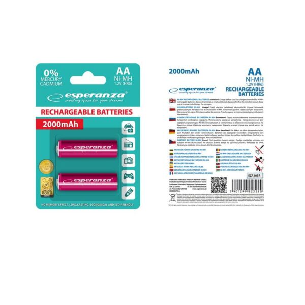 Reducere  Esperanza EZA103R Baterii reîncărcabile Ni-MH AA 2000MAH x2