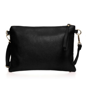 Reducere  Geanta plic crossbody neagra, din piele naturala Reducere