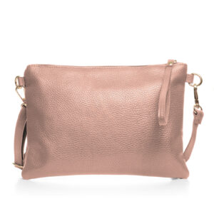 Reducere  Geanta plic crossbody roz deschis, din piele naturala Reducere