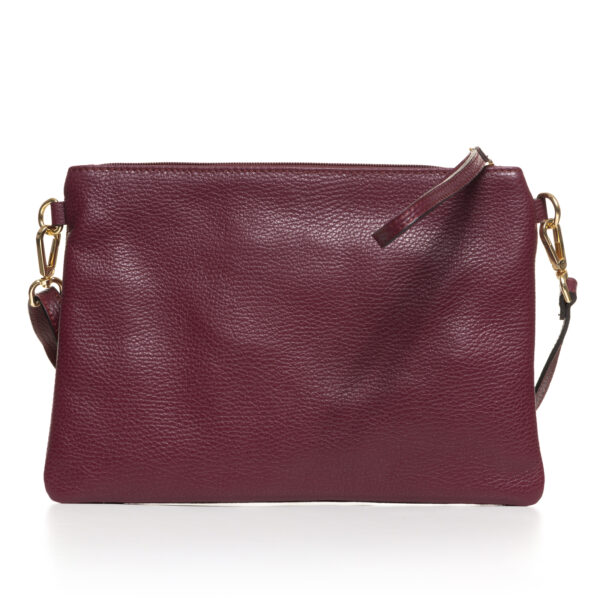 Reducere  Geanta plic crossbody bordo, din piele naturala Reducere