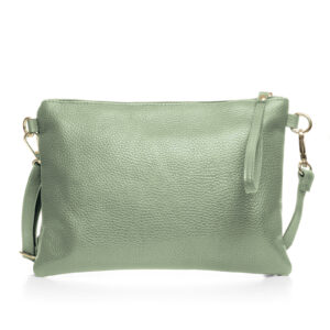 Reducere  Geanta plic crossbody verde fistic, din piele naturala Reducere