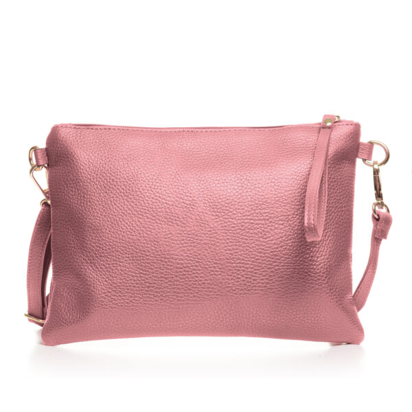 Reducere  Geanta plic crossbody roz prafuit, din piele naturala Reducere