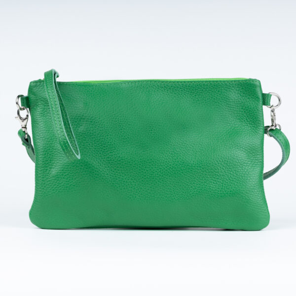 Reducere  Geanta plic crossbody verde, din piele naturala Reducere