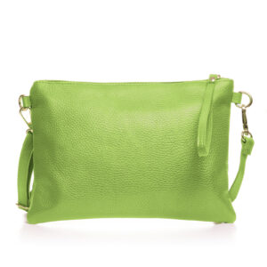 Reducere  Geanta plic crossbody verde praz, din piele naturala Reducere