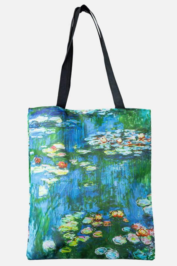 Reducere  Geanta shopper din material textil, cu imprimeu inspirat dintr-o pictura cu    Nuferii   de Claude Monet Reducere