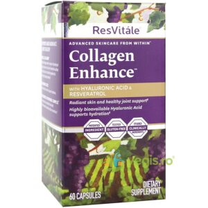 Reducere  Collagen Enhance (Colagen BioCell 1000mg cu Acid Hialuronic) ResVitale 60cps vegetale