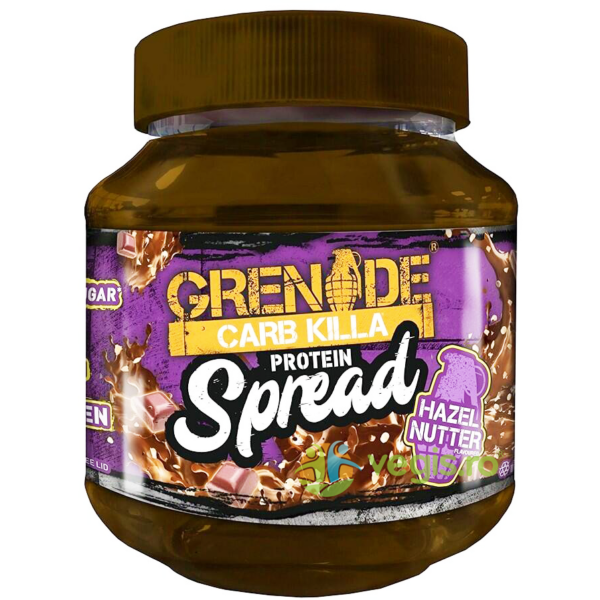 Reducere  Crema Proteica Tartinabila cu Aroma de Ciocolata si Bucati de Alune Grenade Carb Killa 360g