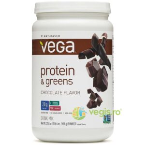 Reducere  Protein and Greens (Proteina Vegetala si Verdeturi) cu Aroma de Ciocolata Vega 618g