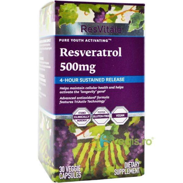 Reducere  Resveratrol 500mg si Quercetina 40mg ResVitale 30cps