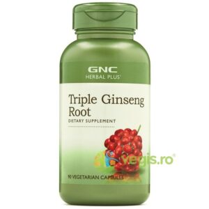 Reducere  Triple Ginseng Root (Radacina Din 3 Tipuri de Ginseng) Herbal Plus 90cps