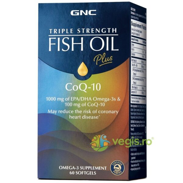 Reducere  Ulei de Peste Plus Coenzima Q-10 (Fish Oil Plus CoQ-10) Triple Strength 60cps moi