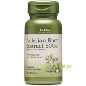 Reducere  Valerian Root (Extract Standardizat din Radacina de Valeriana) Herbal Plus 500mg 50cps vegetale