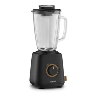 Reducere  Blender Tefal Eco Respect BL46EN38, 800W, buton variabil pentru viteza, cutit cu 4 lame, sistem Smart Lock, vas din sticla termorezistenta, 1.25L, negru