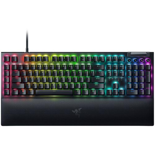 Reducere  Tastatura mecanica gaming Razer BlackWidow V4 (Yellow Switch), taste ABS, layout US, iluminare RGB, cu 6 butoane customizabile, suport pentru incheietura magnetic (Negru)