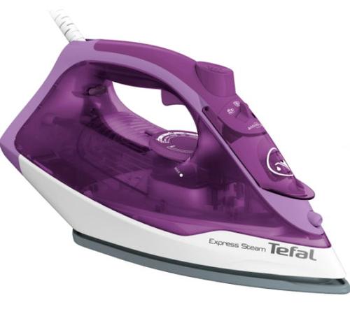 Reducere  Fier de calcat Tefal Express Steam FV2836E0, 2400 W, 270 ml, 165 g/min, Functie Anticalcar (Alb/Mov)