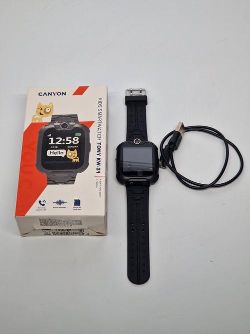 Reducere  Smartwatch Canyon Tony CNE-KW31BB, LCD 1.54inch, 32MB RAM, Bratara silicon, dedicat pentru copii (Negru)