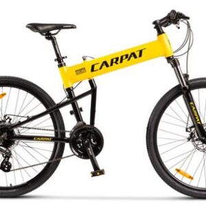 Reducere  Bicicleta Pliabila MTB-Folding CARPAT Hummer C2641S, 24 Viteze, Cadru Aluminiu, Roti 26inch, Frane pe Disc (Galben)