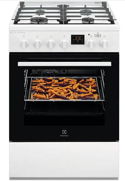 Reducere  Aragaz Electrolux LKK660200W, Mixt, Cuptor electric, 4 Arzatoare, Grill, 50 cm (Alb)