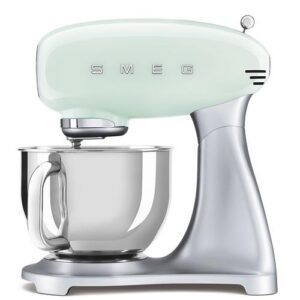 Reducere  Robot de bucatarie cu bol Smeg SMF02PGEU, 800W, 4,8 L, 10 viteze (Verde/Gri)